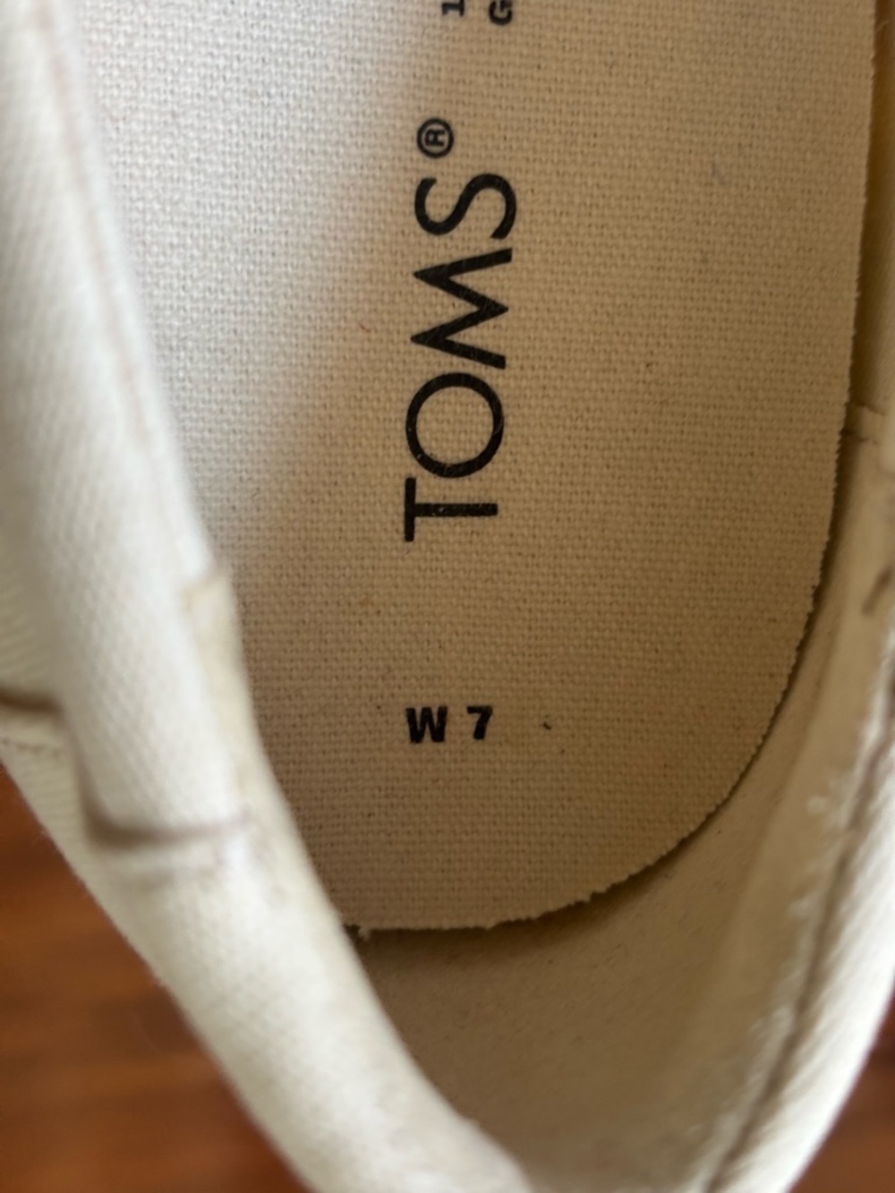 TOMS Cream Canvas Platform Slip-Ons with Pink Floral Embroidery - Picture 9 of 12